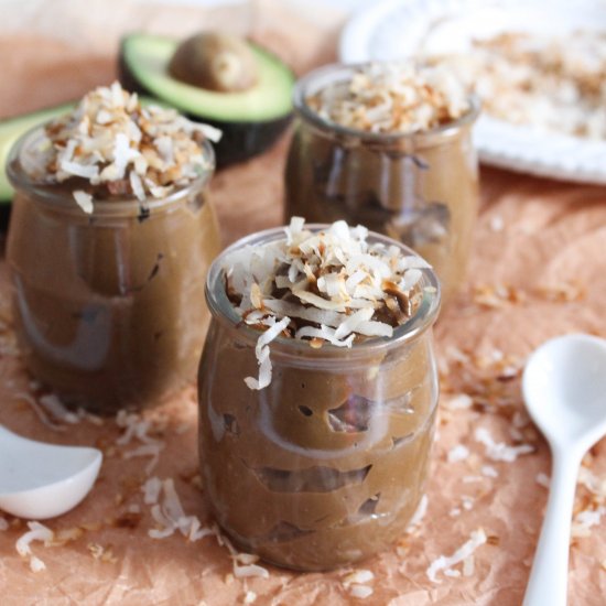 Chocolate Coconut Avocado Pudding