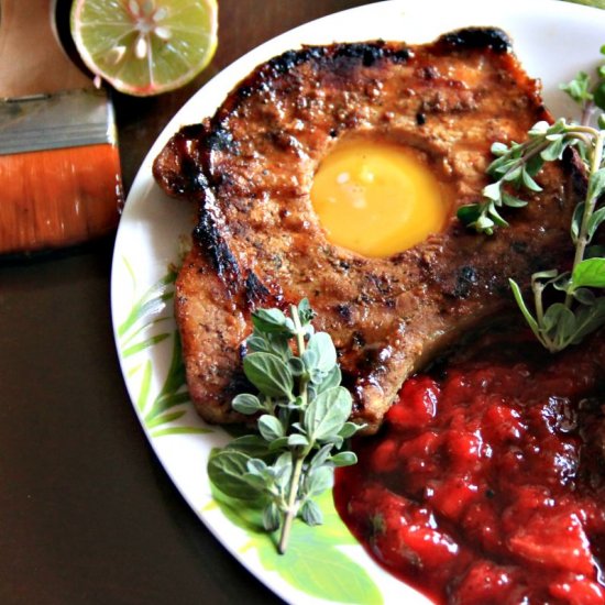 Sunny-Side-Up Pork Chops