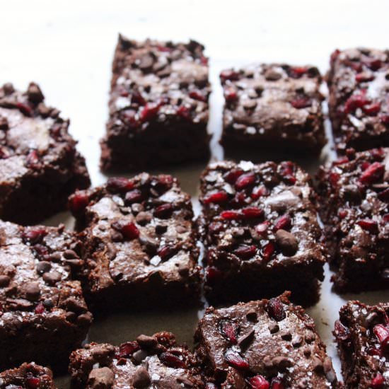 Pomegranate Brownies with Sea Salt