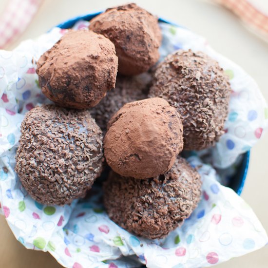 Homemade chocolate truffles