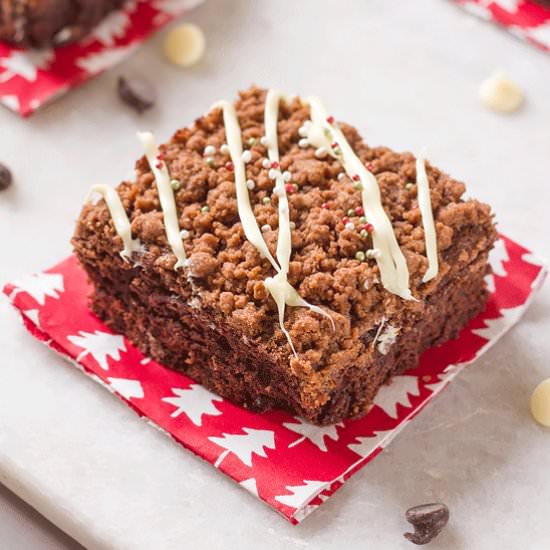 Mint Chocolate Brownie Crumb Cake