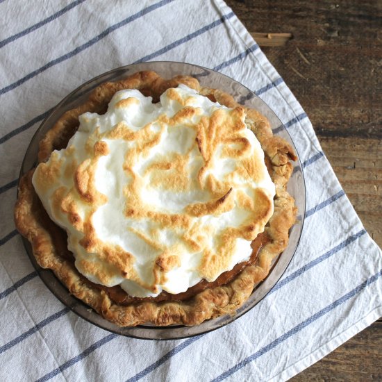 Meringue topped sweet potato pie