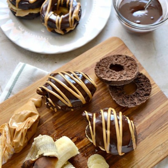 PB and Banana Chocolate Doughnuts