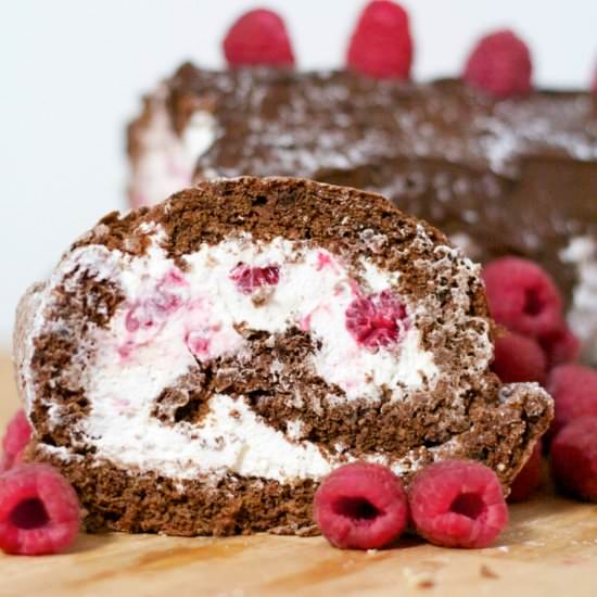 Raspberry Chocolate Yule Log