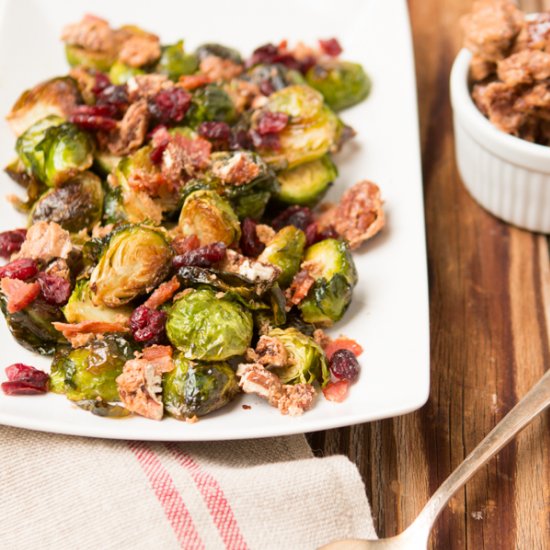 Candied Pecan Bacon Brussel Sprouts