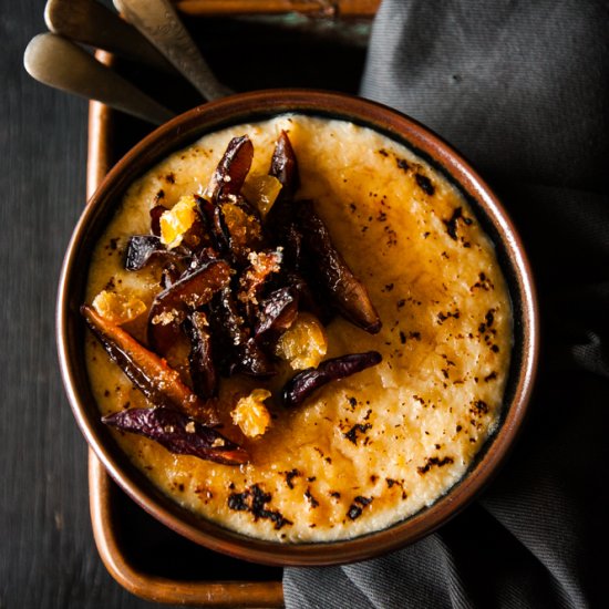 Millet Gruel with Coconut and Plums