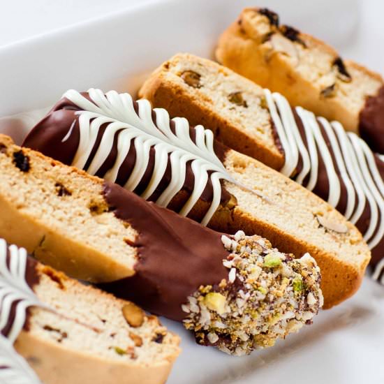 Italian Biscotti in Chocolate