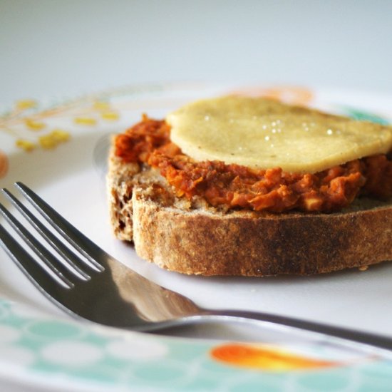 Vegan Sloppy Joes Cheese Melts