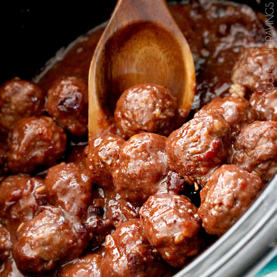 Sweet and Spicy Cranberry Meatballs