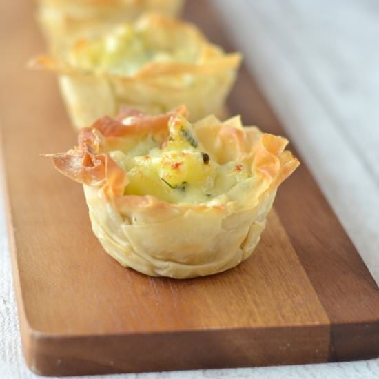 Mini Filo Homity Pies