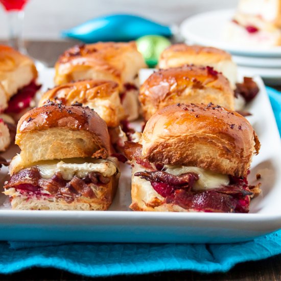 Bacon, Brie, and Cranberry Sliders