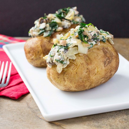 Spinach & Artichoke Stuffed Potato