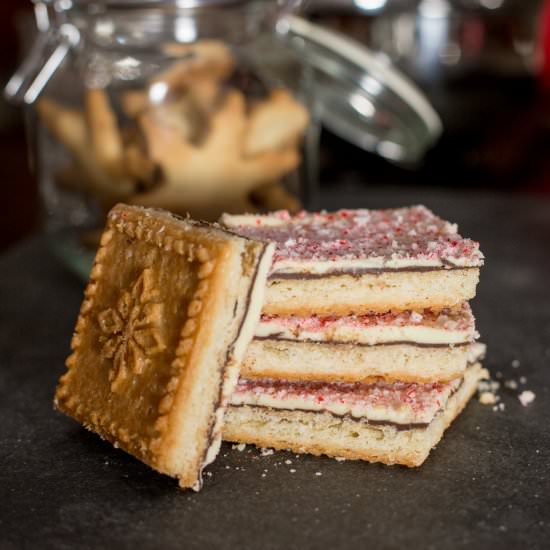 Peppermint Bark Shortbread Cookies