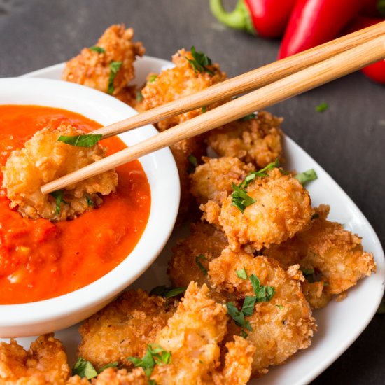 Coconut Prawns & Fiery Tomato Dip