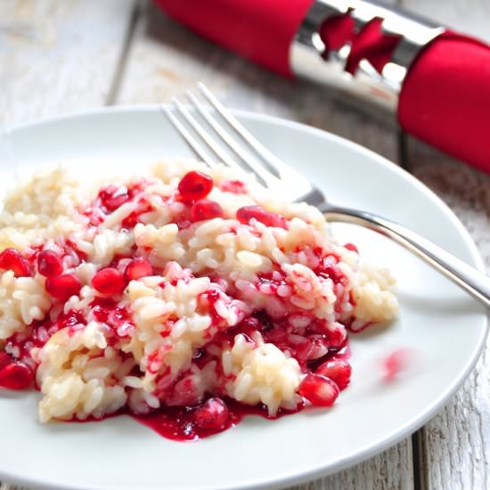 Cheese Risotto with Pomegranate