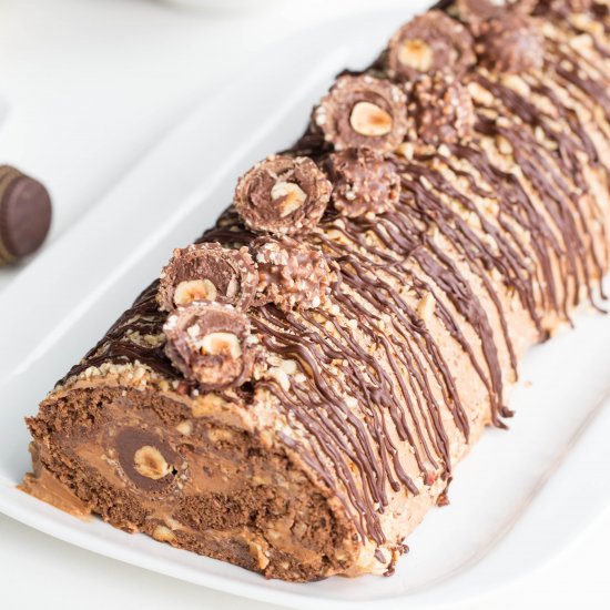 Ferrero Rocher Cake Roll