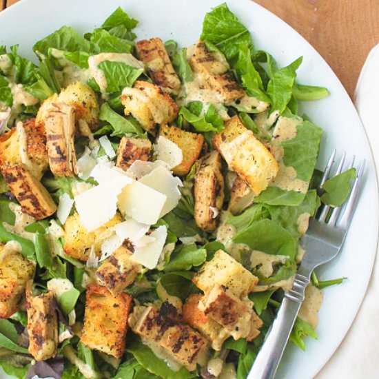 Vegetarian Chicken Caesar Salad