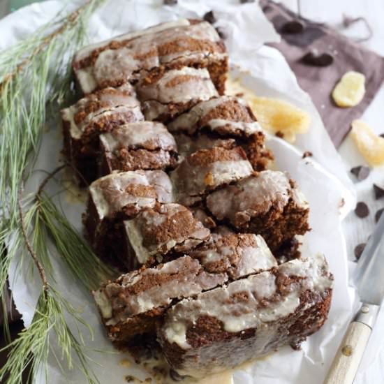 Glazed Chocolate Gingerbread Loaf