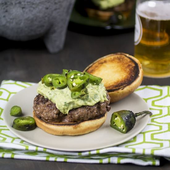 Goat Cheese Guacamole Burgers