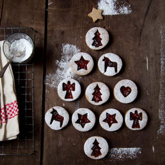 Raspberry Linzer Cookies