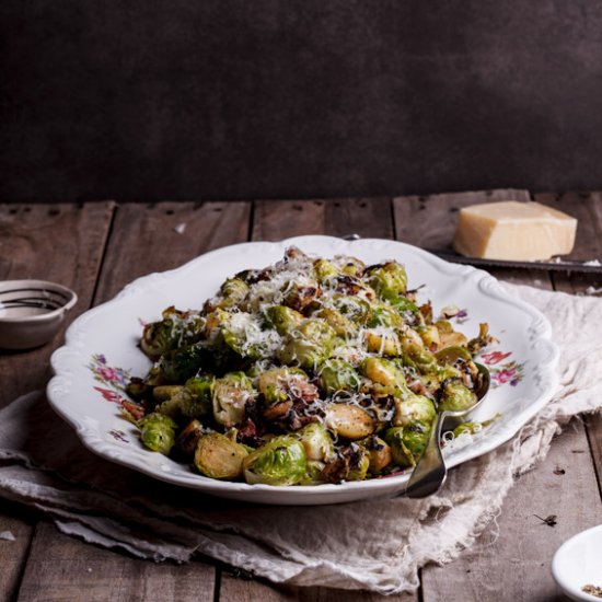 Braised Brussels Sprouts with Bacon