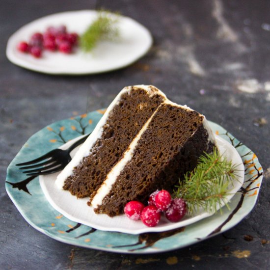 Gingerbread Cake with Orange Cream