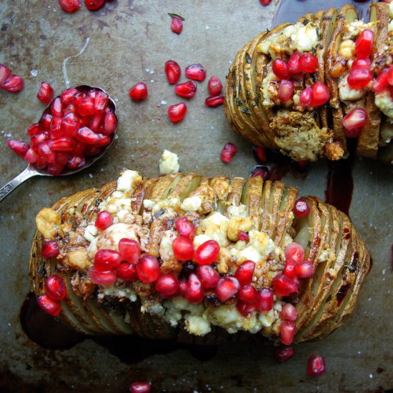 Pomegranate Hasselback Potatoes