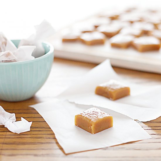 Bourbon and Honey Salted Caramels