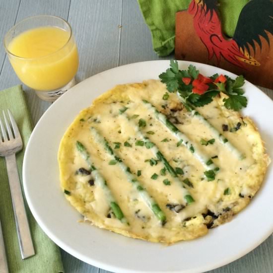 Aspargus, Mushroom & Gouda Omelet