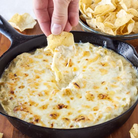 Skinny Green Chile Enchilada Dip