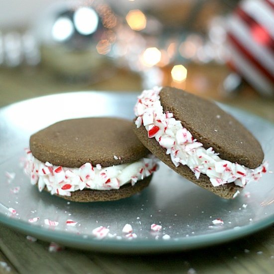 Chocolate Peppermint Cream Cookies