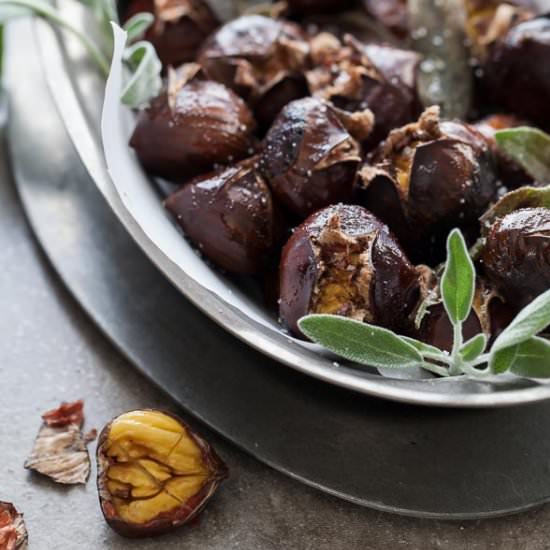 Roasted Chestnuts with Sage Butter