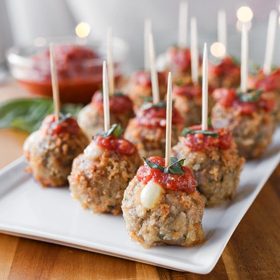 Crispy Caprese Meatballs