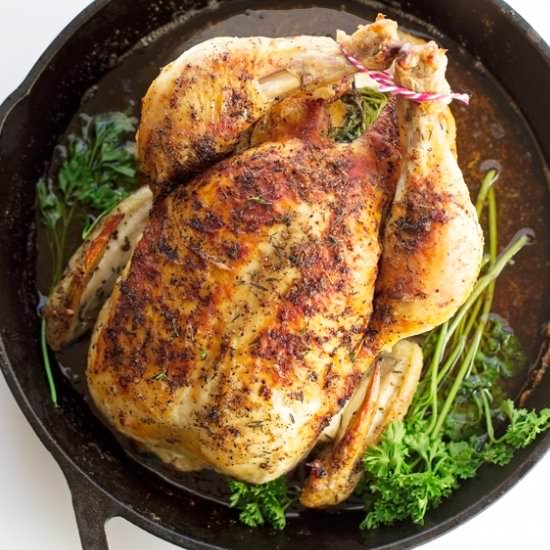 One Hour Whole Roasted Chicken