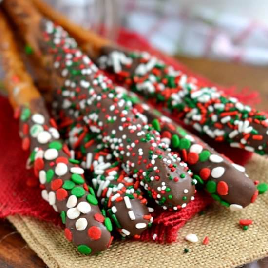 Chocolate Caramel Christmas Wands