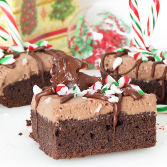 Peppermint Chocolate Mousse Brownie