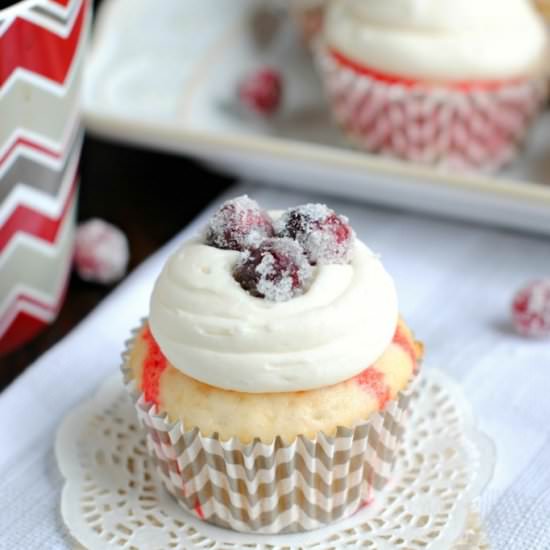 Cranberry Poke Cupcakes