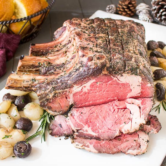 Herb Crusting Standing Rib Roast