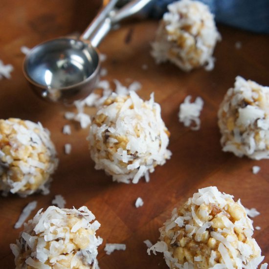 Coconut Date Ball Christmas Cookies