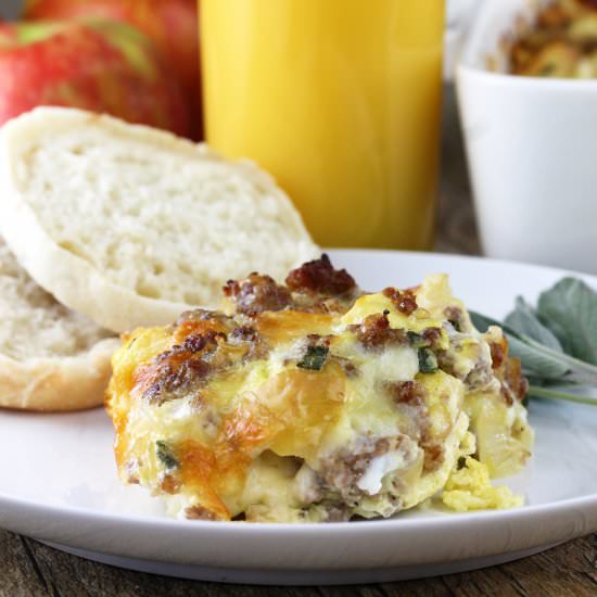 Maple Sausage, Apple, & Sage Strata