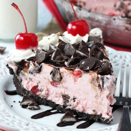 Chocolate Cherry Ice Cream Pie