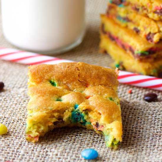 M & M Cookie Bars