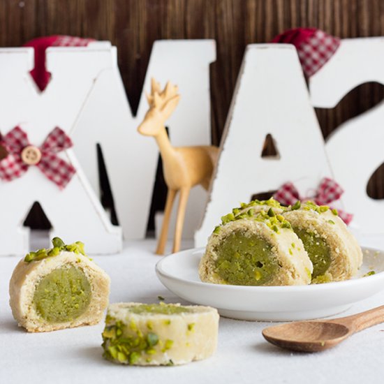 Pistachio Marzipan Cookies