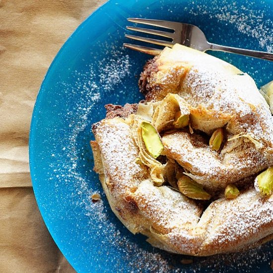 Nutella Filo Pie with Pistachios