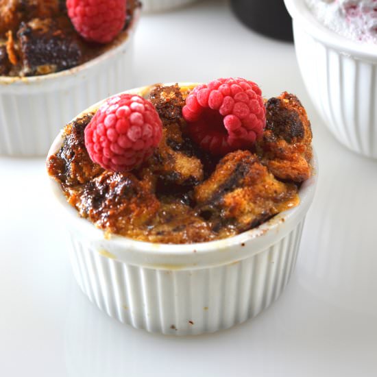 Chocolate & Raspberry Bread Pudding