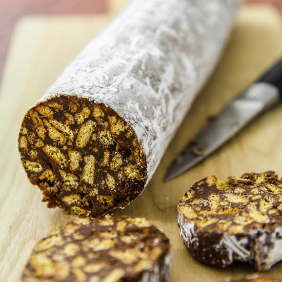 Chocolate salami – dessert for kids