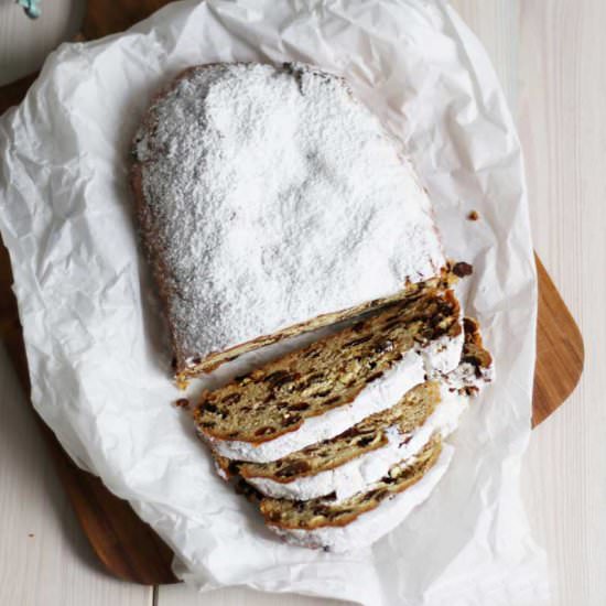 German Christstollen with Nuts