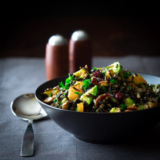 Tangerine and Pecan Wild Rice Salad