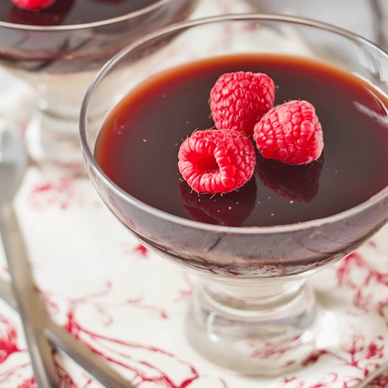 Raspberry Jelly with Panna Cotta