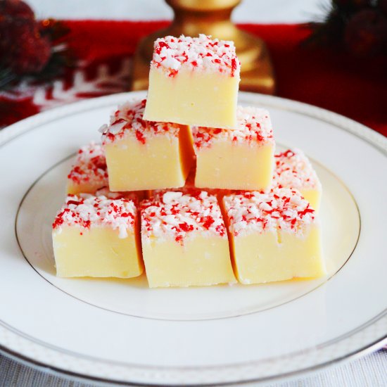 White Chocolate Peppermint Fudge